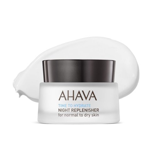 AHAVA Time To Hydrate Night Replenisher, Normal To Dry Skin - Rich & Velvety Cream for Deep Hydration, Fight Overnight Dehydration & Reinforce Skin Barrier, with Osmoter, Jojoba & Vitamin E, 1.7 Fl.Oz