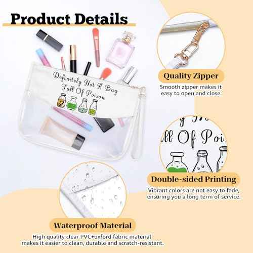 Witchy Gifts for Women Makeup Bag Poison Villains Inspired Gift Evil Queen Adult Present Cosmetic Bag with Zipper Halloween Christmas Birthday Present for Daugher Sister Friend Travel Zipper Pouch