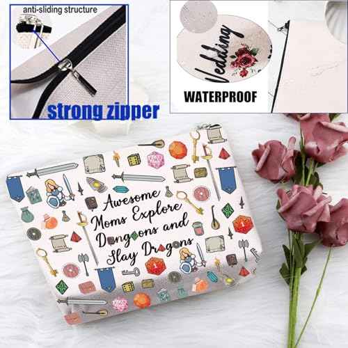 PXTIDY D Mom Makeup Bag D Mom Gift Awesome Moms Explore and Slay Dragon Playing Gamer Gift