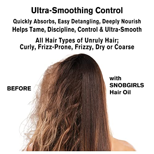 Frizz Control Hair Oil Capsules ? SNOBGIRLS CURALIGN ? Vegan Leave-In Serum for Frizz-Prone, Coarse or Curly Hair ? With Argan Oil, Babassu & Ceramides ? Humidity Defense & Shine ? 45 Ct