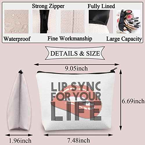 BDPWSS Drag Queen Gift Lip Sync For Your Life Makeup Bag Drag Race Inspired Cosmetic Bag (Lip Sync Life)