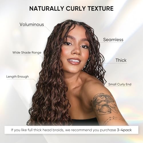 Human Braiding Hair 24 Inch 100g Chocolate Brown Deep Wave Bulk Human Hair for Braiding No Weft Curly Bundles Human Hair Extensions for Boho Knotless Braids Wet and Wavy Braiding Hair (#4)