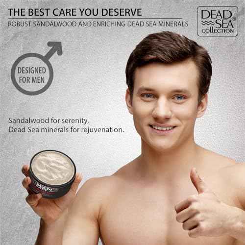Salt Body Scrub Sandalwood For Men ? Moisturizes, Exfoliates & Nourishes Skin ? Cleanses & Detoxifies with Dead Sea Minerals - Dead Sea Collection ? 23.28 OZ