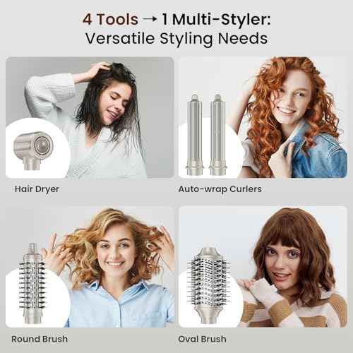 Upgraded 5-in-1 Hot Air Styler ? Hair Dryer & Versatile Air Styler with Auto Wrap Curlers, Volumizing Brushes, Frizz-Free Hair Styler Tool for Curling, Smoothing & Adding Volume, No Heat Damage