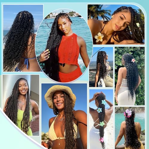 Ombre Braiding Hair Deep Water Wave Bulk Human Hair 18 Inch 6 Bundles/Pack 150g No Weft Curly Human Hair for Boho Braids Hair Extensions Knotless 12A Virgin Ombre Balayage 4/27