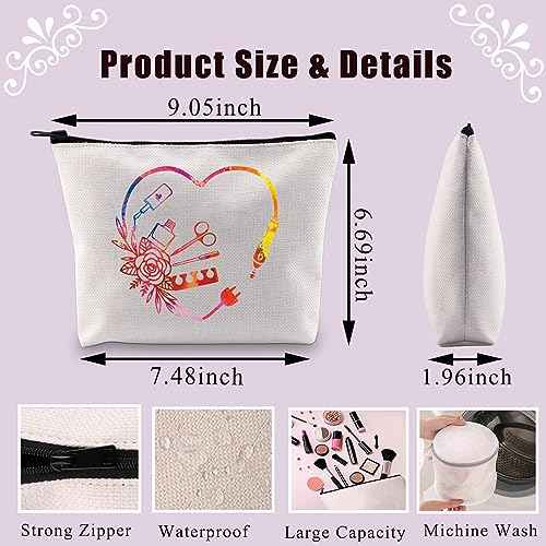 BDPWSS Nail Tech Makeup Bag Manicurist Graduation Gift Beautician Gift Esthetician Gift Nail Technician Graduation Travel Bag (nail tech heart)