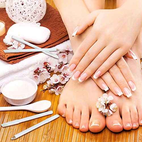 Maitys 1 Piece Nail Whitening Pencil 2-in-1 White Nail Pencil DIY Design Manicure with Cuticle Pusher