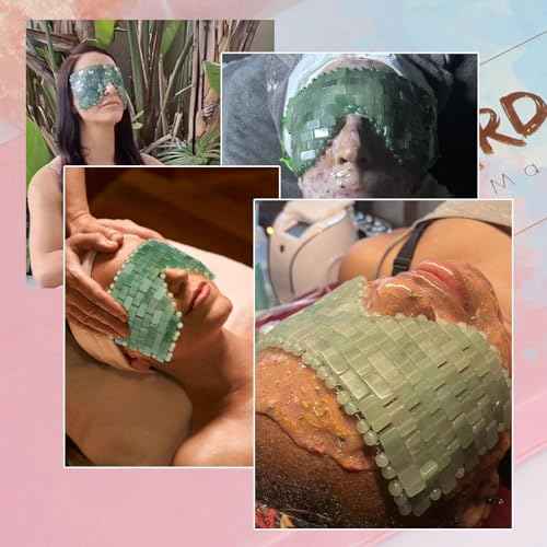 ideayard Jade Eye Mask Cooling Facial Mask 100% All Natural Adventurine Quartz Eliminate Wrinkles, Puffiness & Migraine Relief Mask