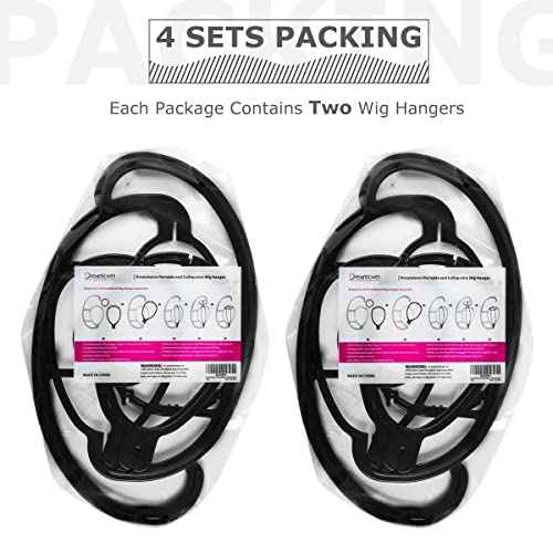 Dreamlover Hanging Wig Stand, Head for Wigs, 4 Sets