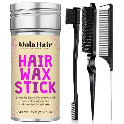Dolahair Hair Wax Stick - Flyaway Control and Styling Pomade for Kids, Women, and Men - Hair Bun Maker and Accessorie Slick Back Hair Brush Kit (2.7 Ounce)