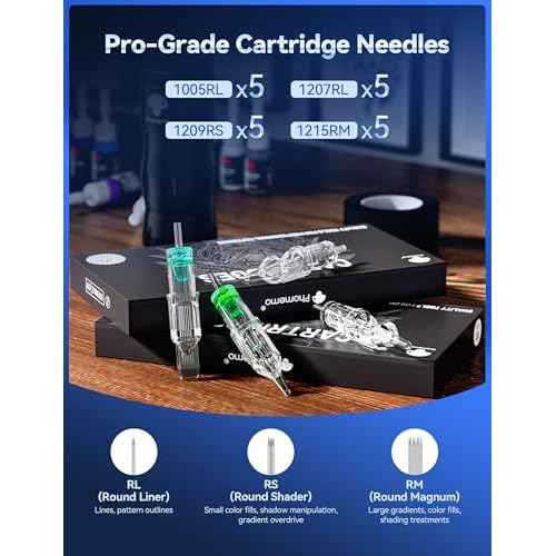 Phomemo Tattoo Gun Kit, Wireless Tattoo machine Kit for Beginners Complete Set, Tattoo Pen with 20 Tattoo Cartridge Needles, Tattoo Practice Kit with 1 Batteries