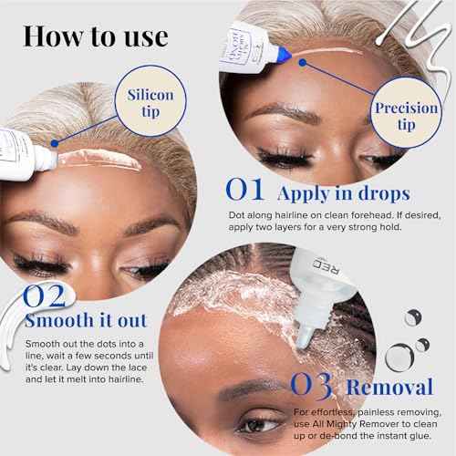 Red by Kiss All Mighty Bond Lace Front Wig Glue, Dual Tip Applicator, Instant Drying, Water Resistant, Strong Hold for Wigs, Frontals, Toupees, Safe for Sensitive Skin
