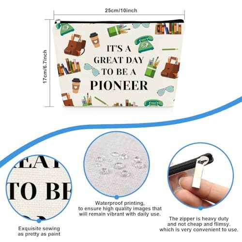 Pioneer Gifts Makeup Bag JW Gift Birthday Christmas Graduation Gifts for Pioneer Sister Daughter Niece Cosmetic Bag Zipper Toiletry Pouch