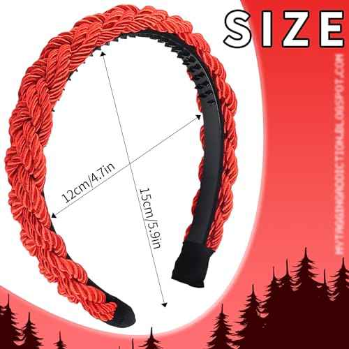 2pcs Christmas Headbands for Women Bright Silk Braided Headbands Green Red Braided Hair Band