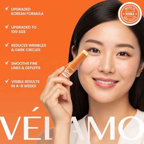 VELAMO ADVANCED Retinol Eye Balm Stick: Made in Korea, Travel Essentials, Upgraded 8-in-1 Formula with Collagen, Niacinamide & Peptides ? Under Eye Cream for Dark Circles, Puffiness & Wrinkles 0.35oz