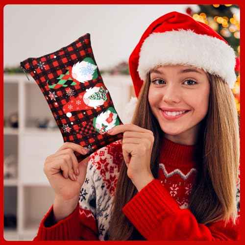 Reginary 60 Pcs Christmas Makeup Bags Bulk Xmas Cosmetic Bags 7 x 4.3 Inches Snowman Snowflake Santa Zipper Pouch Christmas Purses Gifts for Women