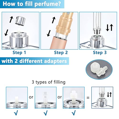 Travel Refillable Perfume Atomizer Bottle 5ml Leakproof Travel Perfume Refillable Bottle, Perfume Atomizer (Rose Gold)