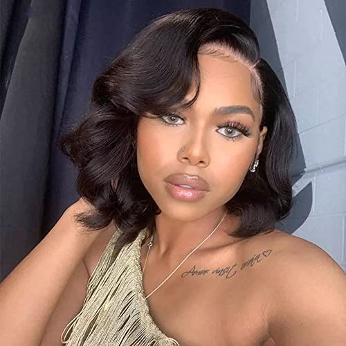 ten chopsticks Wigs HD Transparent Short Wig 13x4 Lace Front Human Hair Wigs For Black Women Loose Deep Wave Short Bob Wig Brazilian Bob Human Hair Wig 150 Density 8inch