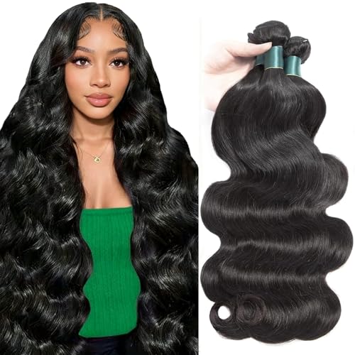 12A Human Hair Bundles Body Wave Bundles Human Hair 18 20 22 Inch 100% Unprocessed Brazilian Virgin Hair Quick Weave Natural Black Hair Extensions