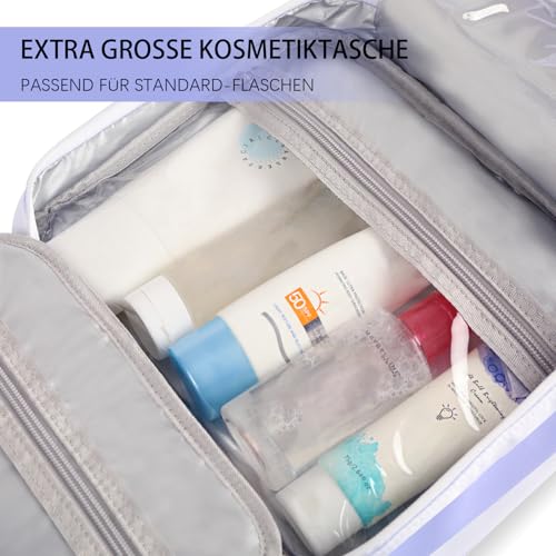 Hanging Travel Toiletry Bag for Women, Portable Toiletry Bag for Travel Size Essentials, Water-resistant Large Travel Makeup Bag with Hook for Toiletries, Cosmetics, Travel Accessories