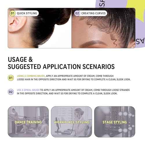 BestLand 2 Pcs Hair Finishing Stick, Hair Mascara Flyaway Hair Tamer Stick, Refreshing Not Greasy Feel Shaping Gel, Wax Fixer for Bangs, Edges, Frizz and Baby Hairs Control, Slick Back Hair Product
