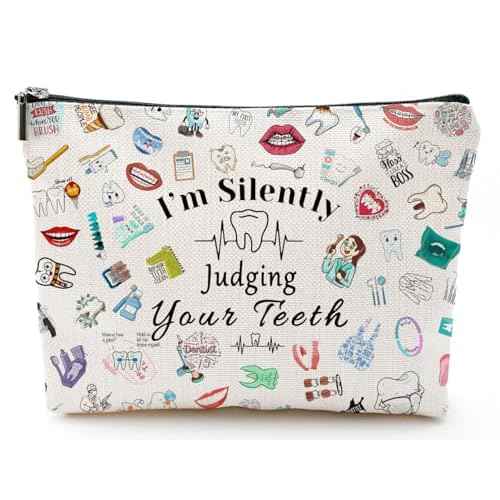 Dentist Gift Dental Gift for Women Makeup Bag Dental Assistant Gift Dental Hygienist Gift Cosmetic Bag Graduation Gift for Dentist Thank You Gift for Her Birthday Retirement Gift