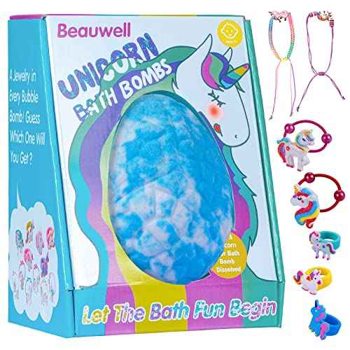 Bath Bombs for Kids, XXXL Bath Bombs with Surprise Inside Unicorns Gifts for Girls, Natural Organic Kids Bubble Bath, Christmas Stocking Stuffers for Kids Christmas Gifts