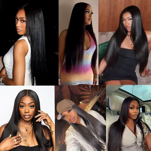 Straight Bundles Human Hair 12A Human Hair 3 Bundles Straight Hair Brazilian Hair Deals Human Hair Bundles Virgin Human Hair Bundles Remy Human Hair Bundles 20 22 24 Inch Human Hair Extensions