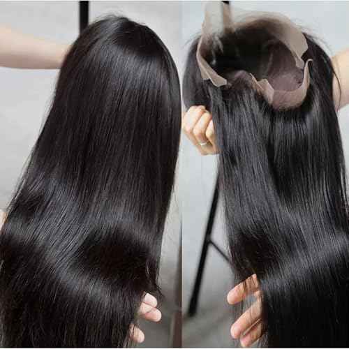 13x4 Lace Front Wigs Human Hair Pre Plucked with Baby Hair 220% Density 20inch HD Transparent Straight Lace Front Wigs Human Pre Plucked For Black Women Frontal Wigs Human Hair