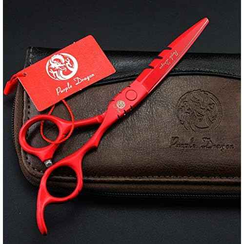 Purple Dragon Professional Japan 440C Hair Salon Cutting Shear and Barber Thinning Scissor Hairdressing Shear Set with Bag