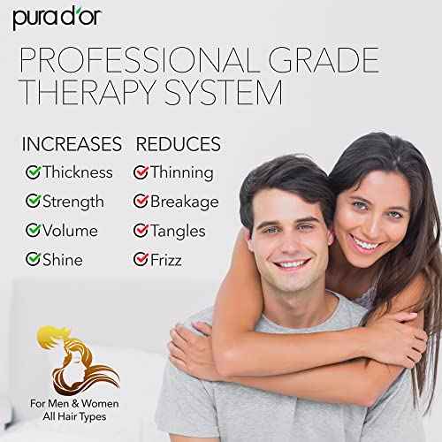 PURA D'OR Clinically Formulated Biotin Shampoo & Conditioner For Hair Thinning - 2X Concentrated Proprietary Herbal Blend Thickening Products For Women & Men, Sulfate Free, 16oz x2
