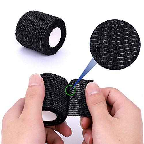 Tattoo Grip Tape and Transfer Paper Kit - 49Pcs Tattoo Tape Stencil Paper Kit Includes 25Pcs Stencils Paper and 24Pcs Black Cohesive Self Adhesive Bandage Wrap¡¦