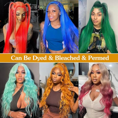 613 Lace Front Wig Human Hair 13x6 Transparent Lace Straight 613 HD Lace Frontal Wig Blonde Wig Human Hair Pre Plucked with Baby Hair 20 Inch 200 Density