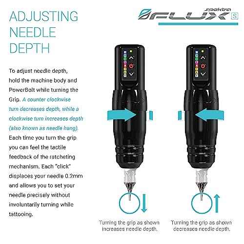 Microbeau - Flux S Wireless Tattoo Machine with 1 PowerBolt - Stealth - Wireless Tattoo Machine Pen for Microblading Lips, Eyeliner & More