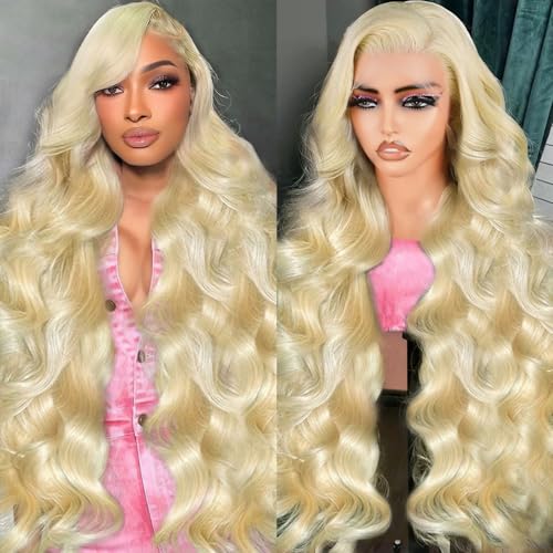 613 Body Wave Blonde Lace Front, PrePlucked, 24" HD Human Hair Wig - 13x6, 200 Density