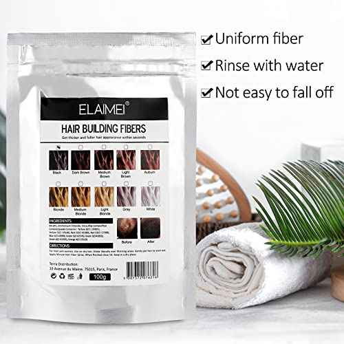 Hair Fibers Spray Refill Powder 100 Grams,Black,Thinning Fine Hair Loss Concealer,Undetected & Unscented,Refill Exsiting Shaker Bottle