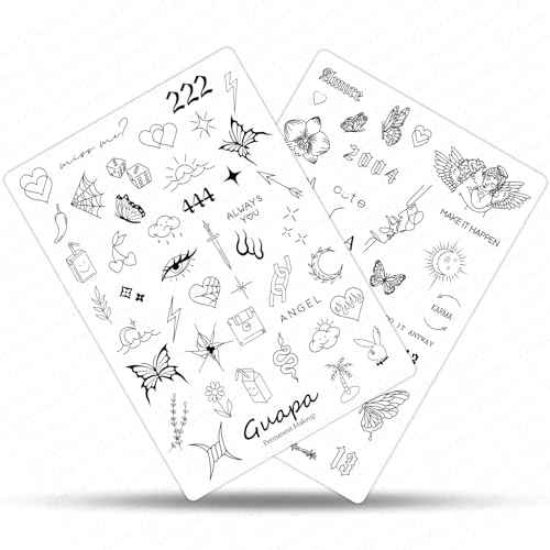 Guapa Silicone Practice Skin Double Side Tiny Tattoo Design Pre-Printed Small Tattoo Practice Pad for Tattoo Training