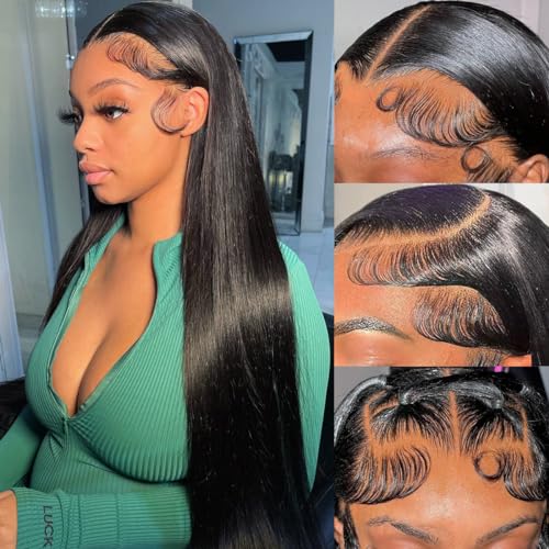 13x6 Lace Front Wigs Human Hair Straight 180% Density Glueless Human Hair Wigs for Black Women 13x6 Straight Lace Front Wigs Pre Plucked Lace Wigs 26 Inch