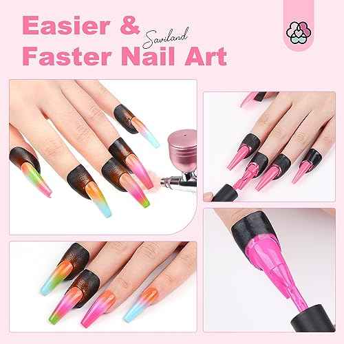 SAVILAND Nail Polish Protector for Fingers: 100PCS U V Protection U-Shaped Nail Protector Cuticle Protector for Nails Painting Peel Off Nails Tape for Airbrush Gel Polish Nail Art
