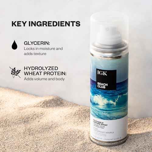IGK BEACH CLUB Touchable Texture Spray | Hold + Volume + Lightweight | Vegan + Cruelty Free |