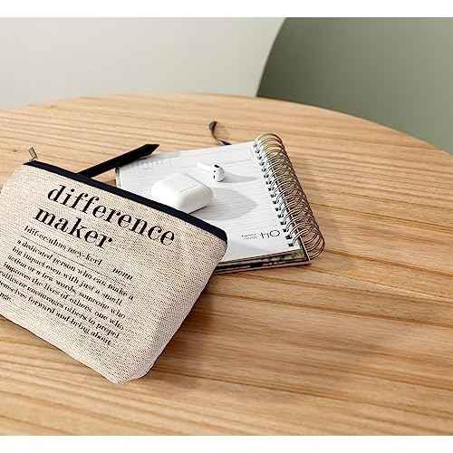 Ayxvt Difference Maker Makeup Bag,Gifts for Leader Teacher,Thank You Appreciation Quote Decorative Women's Makeup Bag Zipper Pouch Travel Toiletry Coworker Girlfriend Women Mom Girls
