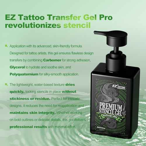 EZ Tattoo Stencil Gel - 5OZ Mild Skin-Friendly Tattoo Transfer Gel, Skin Solution Gel, Stencil Stuff Cream for Transfer Stickers Paper Supplies Accessories