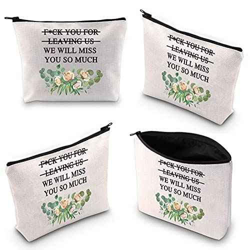 WCGXKO Funny Coworker Leaving Gift We Will Miss You So Much Going Away Gift For Colleague Zipper Pouch Makeup Bag (For Leaving us)