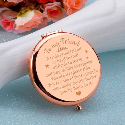 NUBARKO for Friends Besties Stocking Stuffers for Makeup Mirror Women Friends Friendship Gifts for Women Friends Birthday Valentines Gifts for Women BFF Sentimental Gifts