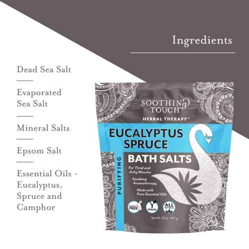 Soothing Touch Purifying Bath Salts Eucalyptus Spruce 32 Oz (Pack of 3)
