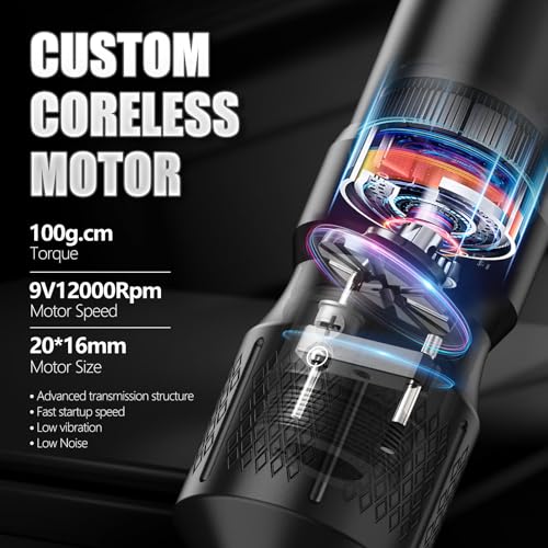 Tattoo Gun-Kiss of Dragon Tattoo Machine, Practice Tattoo Pen for Beginners, 1800mAh Power Supply Tattoo Machine Equipped with Customized High-Precision Motor