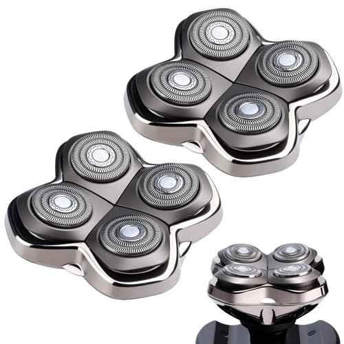 2Pack Pro 4 Shaver Replacement Heads Compatible with Skull Pitbulls Gold PRO, Silver PRO, Platinum PRO, Head Shavers, Electric Shaver Half Head for Men/Women (2 PACK BORON)
