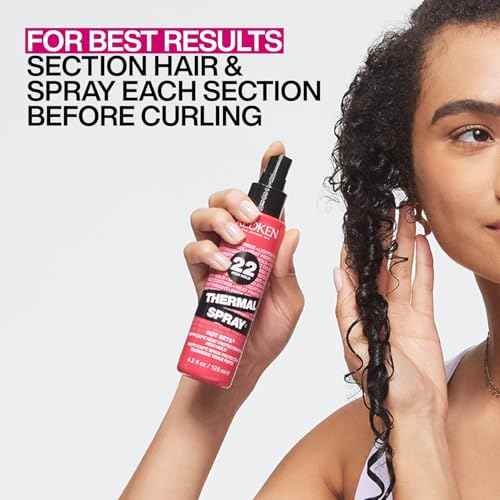 Redken Thermal Spray 22 High Hold - Thermal Heat Protectant and Setting Mist, For Curling and Flat Irons, Lasting Frizz Control & Protects Against Heat Damage