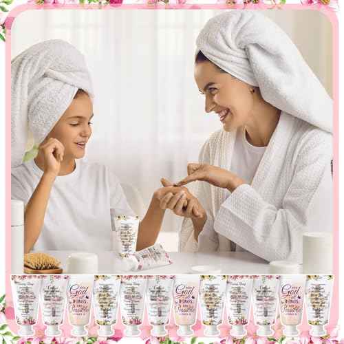 24 Pcs Christian Hand Cream Bulk Gifts for Women Bible Verse Lotion Scripture Travel Hand Lotion for Dry Cracked Bulk Christian Religious Gifts Christmas Small Gift for Mom Grandma Women (Cross Style)