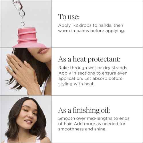 Briogeo Style + Treat Yuzu + Plum 4-in-1 Weightless Hair Oil ? Silicone-Free Oil for Heat Protection, Frizz Control, Shine & Moisture ? Fine to Medium Hair ? Clean, Vegan Hair Treatment - 1.5 fl oz